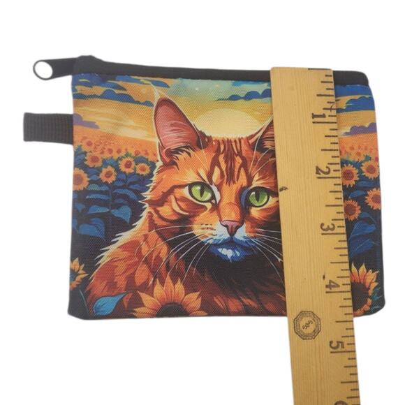 Cat Cosmetic Bag Change Purse Coin Pouch Cat Lovers Small - Picture 3 of 6